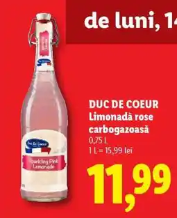 Lidl DUC DE COEUR Limonadă rose carbogazoasă Ofertă
