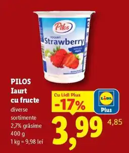 Lidl Pilos Iaurt cu fructe Ofertă