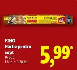 Lidl FINO Hârtie pentru copt Ofertă