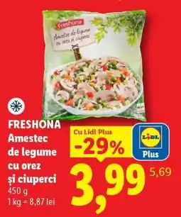 Lidl Freshona Amestec de legume cu orez și ciuperci Ofertă