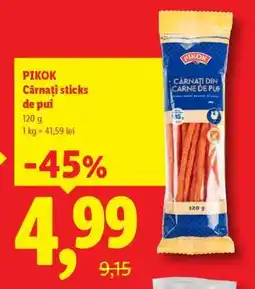 Lidl PIKOK Cârnați sticks de pui Ofertă