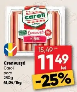 PROFI Caroli crenvurști de porc Ofertă