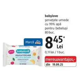 DM babylove șervețele umede Ofertă