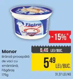 Mega Image Monor brânză proaspătă de vaci cu smântână, făgăraș Ofertă