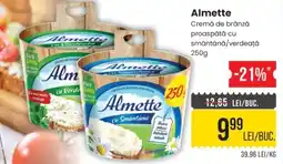 Mega Image Almette cremă de brânză proaspătă cu smântână/verdeață Ofertă