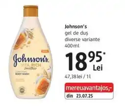 DM Johnson's gel de duș Ofertă