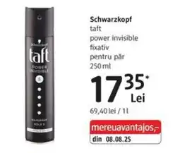 DM Schwarzkopf taft power invisible fixativ pentru păr Ofertă