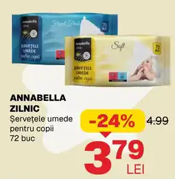 Annabella Annabella zilnic șervețele umede pentru copii Ofertă