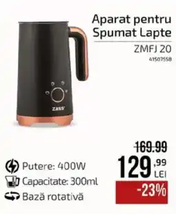Carrefour Zass aparat pentru spumat lapte zmfj 20 Ofertă