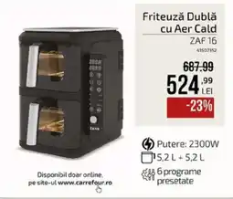 Carrefour Zass friteuză dublă cu aer cald zaf 16 Ofertă