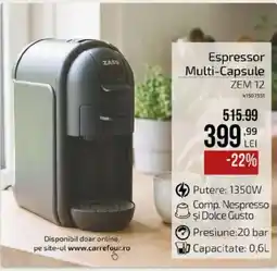 Carrefour Zass espressor multi-capsule zem 12 Ofertă
