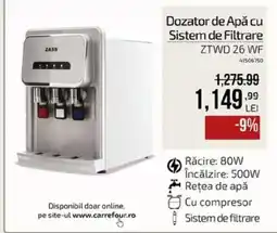 Carrefour Zass dozator de apă cu sistem de filtrare Ofertă