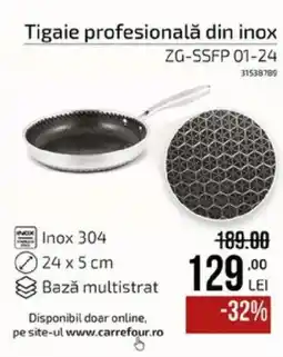 Carrefour Carrefour tigaie profesională din inox Ofertă
