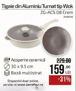 Carrefour Carrefour tigaie din aluminiu turnat tip wok Ofertă