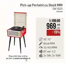 Carrefour Richard Pick-up Portabil cu Doză MM EM 1025 Ofertă