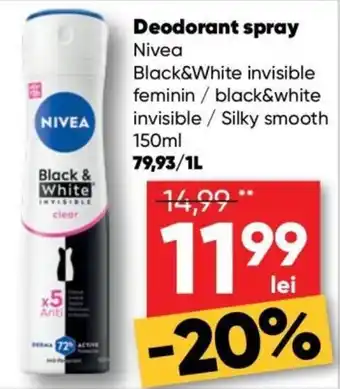 Nivea deodorant spray black & white invisible