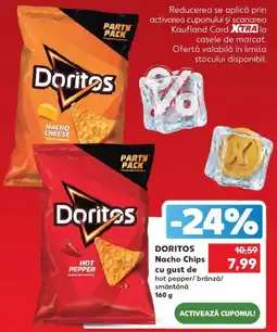 Kaufland Doritos nacho chips cu gust de hot pepper/brânză/smântână Ofertă