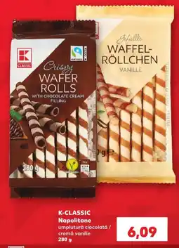 Kaufland K-classic napolitane umplutură ciocolată / cremă vanilie Ofertă