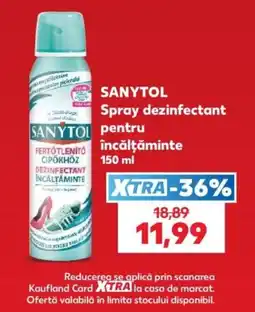 Kaufland Sanytol spray dezinfecțant pentru încălțăminte Ofertă
