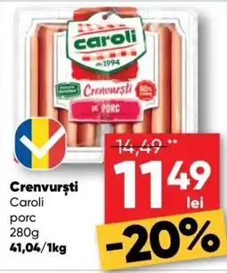 PROFI Caroli crenvurști de porc Ofertă