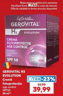 Kaufland Gerovital H3 Evolution Cremă fotoprotectie age control Ofertă