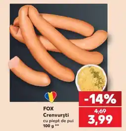 Kaufland Fox crenvurști cu piept de pui Ofertă
