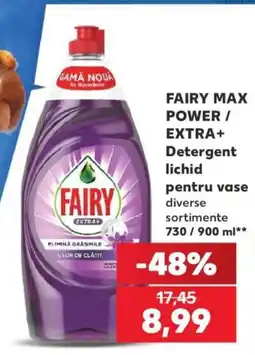 Kaufland Fairy max power / extra+ detergent lichid pentru vase diverse Ofertă