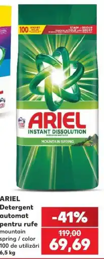 Kaufland Ariel detergent automat pentru rufe mountain spring / color Ofertă
