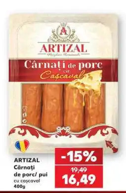 Kaufland ARTIZAL Cârnați de porc/ pui cu cașcaval Ofertă