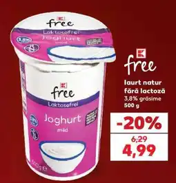Kaufland iaurt natur fără lactoză Ofertă