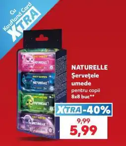 Kaufland NATURELLE Șervețele umede pentru copii 8x8 buc Ofertă