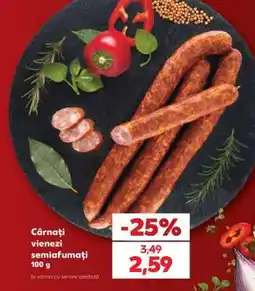 Kaufland Cârnați vienezi semiafumați 100 g Ofertă
