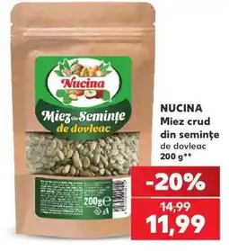 Kaufland NUCINA Miez crud din semințe de dovleac Ofertă
