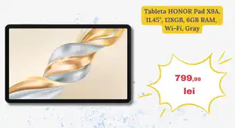 Tableta honor pad x9a, 11.45", 128gb, 6gb ram, wi-fi, gray