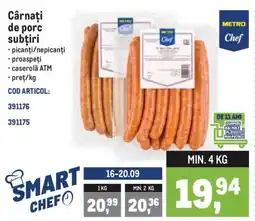 Metro Metro Chef Cârnați de porc subțiri Ofertă
