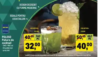 Poleso pahare de cocktail