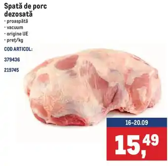 Spată de porc dezosată