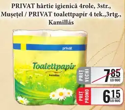 CBA Privat hârtie igienică 4 role, 3 str. Ofertă