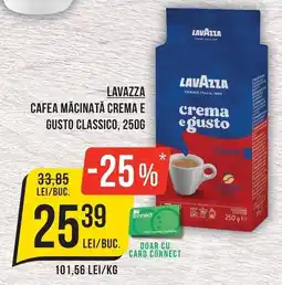 Mega Image Lavazza cafea măcinată crema e gusto classico Ofertă