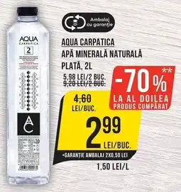 Mega Image Aqua Carpatica apă minerală naturală Ofertă