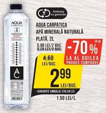 Mega Image Aqua Carpatica apă minerală naturală Ofertă