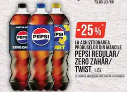 Mega Image Pepsi regular zero zahar twist Ofertă