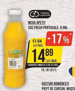 Mega Image Mega Apetit suc fresh portocale Ofertă