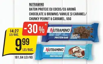 Nutramino baton proteic cu cocos/cu aromă chocolate & brownie/vanilie și caramel