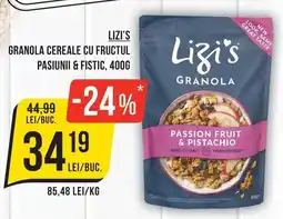 Mega Image Lizi's granola cereale cu fructul pasiunii & pistachio Ofertă