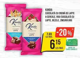 Mega Image Kandia ciocolată cu cremă de lapte & cereale, 95g/ciocolată cu lapte, bezele, zmeură 80g Ofertă