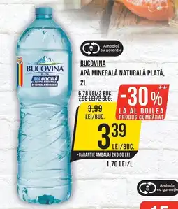 Mega Image Bucovina apă minerală naturală plată Ofertă