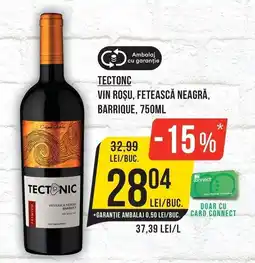 Mega Image Tectonic vin roșu, fetească neagră, barrique Ofertă