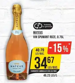Mega Image Mateus vin spumant roz Ofertă