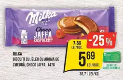 Mega Image Milka biscuiti cu jeleu cu aromă de zmeură, choco jaffa Ofertă
